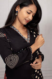 Elegant Black Ajrakh Printed Salwar Suit Set