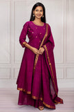 Regal Wine Mangalgiri Cotton Salwar Suit Set