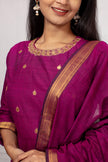 Regal Wine Mangalgiri Cotton Salwar Suit Set