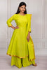Vibrant Lime Green Mangalgiri Cotton Salwar Suit Set