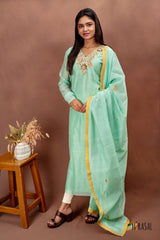 Ethereal Seafoam Silk Chanderi Kurta Set