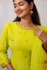 Vibrant Lime Green Mangalgiri Cotton Salwar Suit Set
