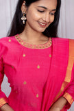 Radiant Hot Pink Mangalgiri Cotton Salwar Suit Set