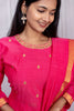 Radiant Hot Pink Mangalgiri Cotton Salwar Suit Set