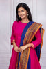 Elegant Pink Mangalgiri Cotton Suit Set with Royal Blue Dupatta