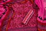 Chanderi Cotton Unstitched Salwar Suit Set – Dark Pink Elegance