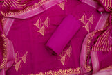 Magenta Cotton Unstitched Salwar Suit Set with Printed Dupatta