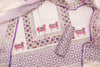 Chanderi Cotton Unstitched Suit - Cream White And Lavender Elegance