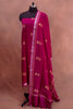 Classic Maroon Cotton Suit Set – Unstitched with Woven Work