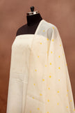 Elegant Off-White Cotton Unstitched Suit Set