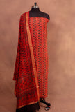 Graceful Red Chanderi Cotton  Suit With Dupatta