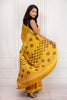 Mustard Yellow Handcrafted Block Print Saree