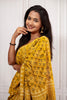 Mustard Yellow Handcrafted Block Print Saree