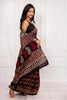 Classic Black Floral & Block Printed Saree
