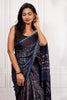 Deep Indigo Blue Handcrafted Ajrakh Silk Saree