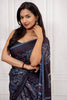 Deep Indigo Blue Handcrafted Ajrakh Silk Saree