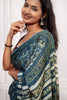 Graceful Handcrafted Ajrakh Saree in Deep Blue Tones