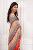 Elegant Orange Floral Cotton Chiffon Saree with Rich Red Borders