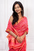 Radiant Red Cotton Saree with Golden Border Elegance