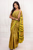 Yellow Green Ajrakh Saree with Bold Pallu Design