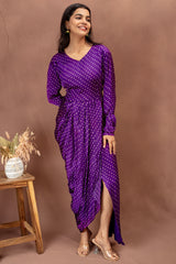 Royal Purple Modal Draped Dress