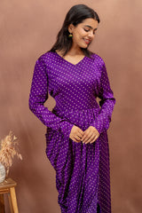 Royal Purple Modal Draped Dress
