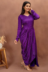 Royal Purple Modal Draped Dress