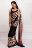 Elegant Black & Beige Printed Saree
