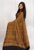 Elegant Black Ajrakh Printed Saree with Traditional Motifs