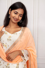 Peach & Ivory Embroidered Suit