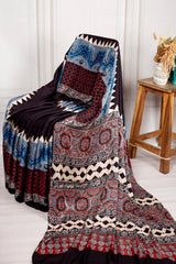 Midnight Heritage Modal Ajrakh Saree