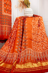 Radiant Orange Modal Unstitched Suit Set