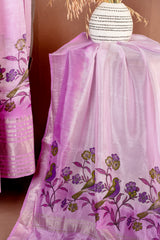 Premium Tissue Silk Unstitched Suit Set