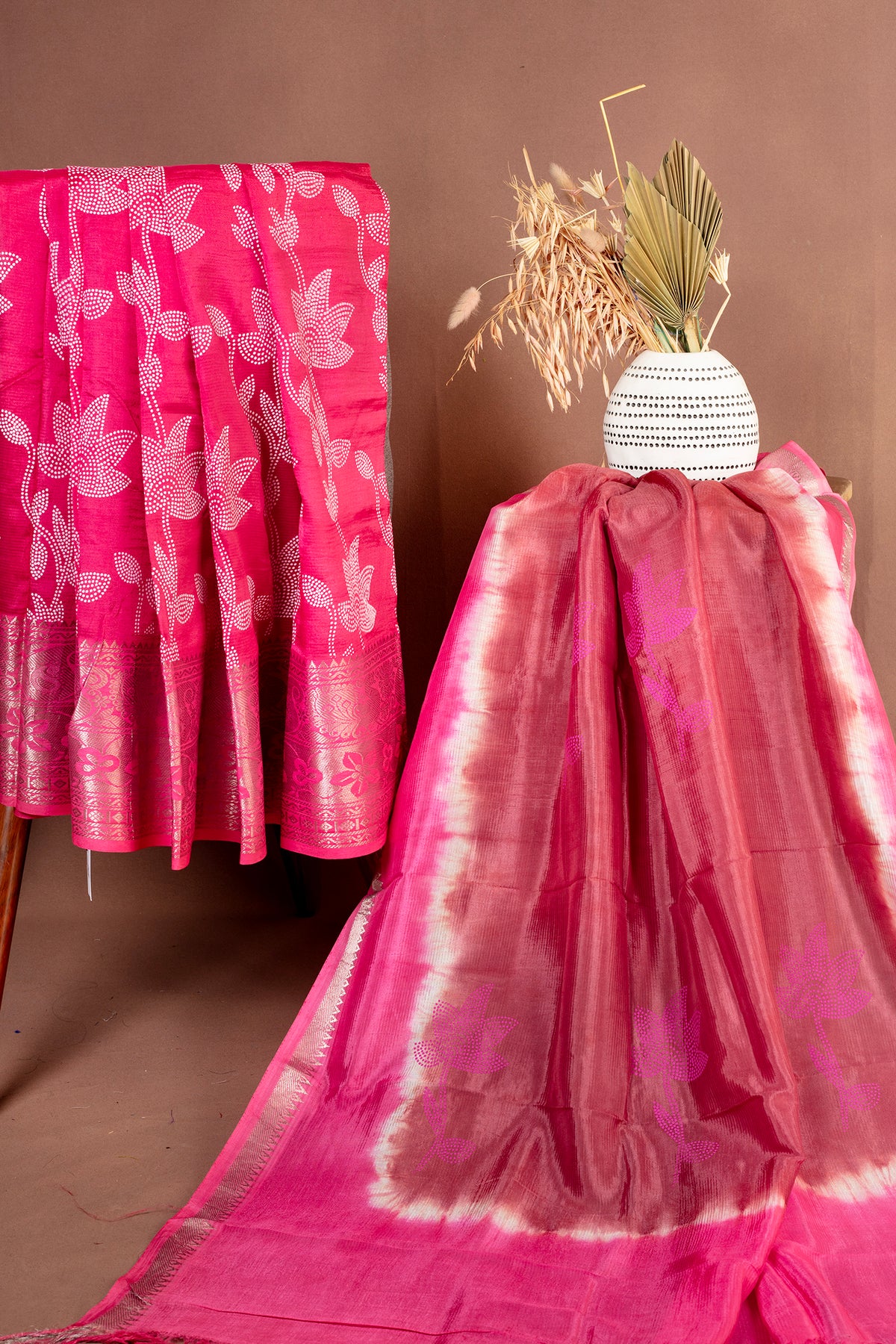 Premium Soft Chanderi Silk Unstitched Suit Set