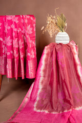 Premium Soft Chanderi Silk Unstitched Suit Set