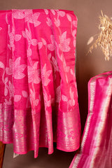 Premium Soft Chanderi Silk Unstitched Suit Set