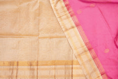 Blush Pink Silk Cotton Saree with Radiant Gold Zari Elegance