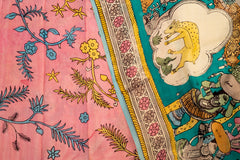 Vibrant Kalamkari Assam Silk Saree – Mythological Art Edition