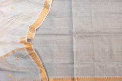 Silver-Grey & Ivory Chanderi Silk Suit Set