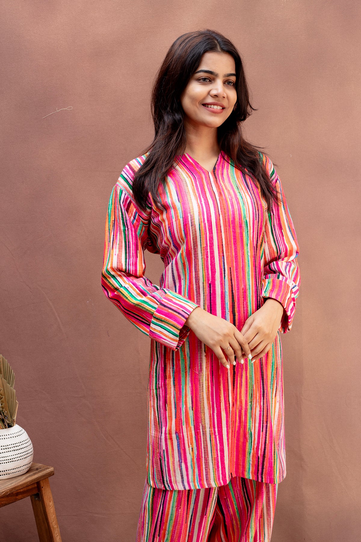 Multicolor Striped Vibrant Co-ord Set