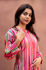 Multicolor Striped Vibrant Co-ord Set