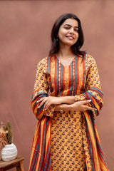 Harvest Amber Mulcotton Floral Salwar Set