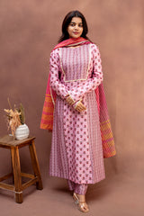 Blush Pink & Mauve Floral Cotton Suit Set