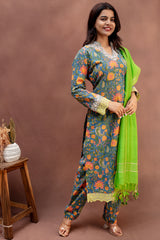 Azure Bloom Mulcotton & Mangalgiri Ensemble