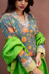 Azure Bloom Mulcotton & Mangalgiri Ensemble