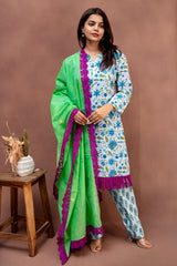 Cerulean Meadow Mulcotton Pant Set