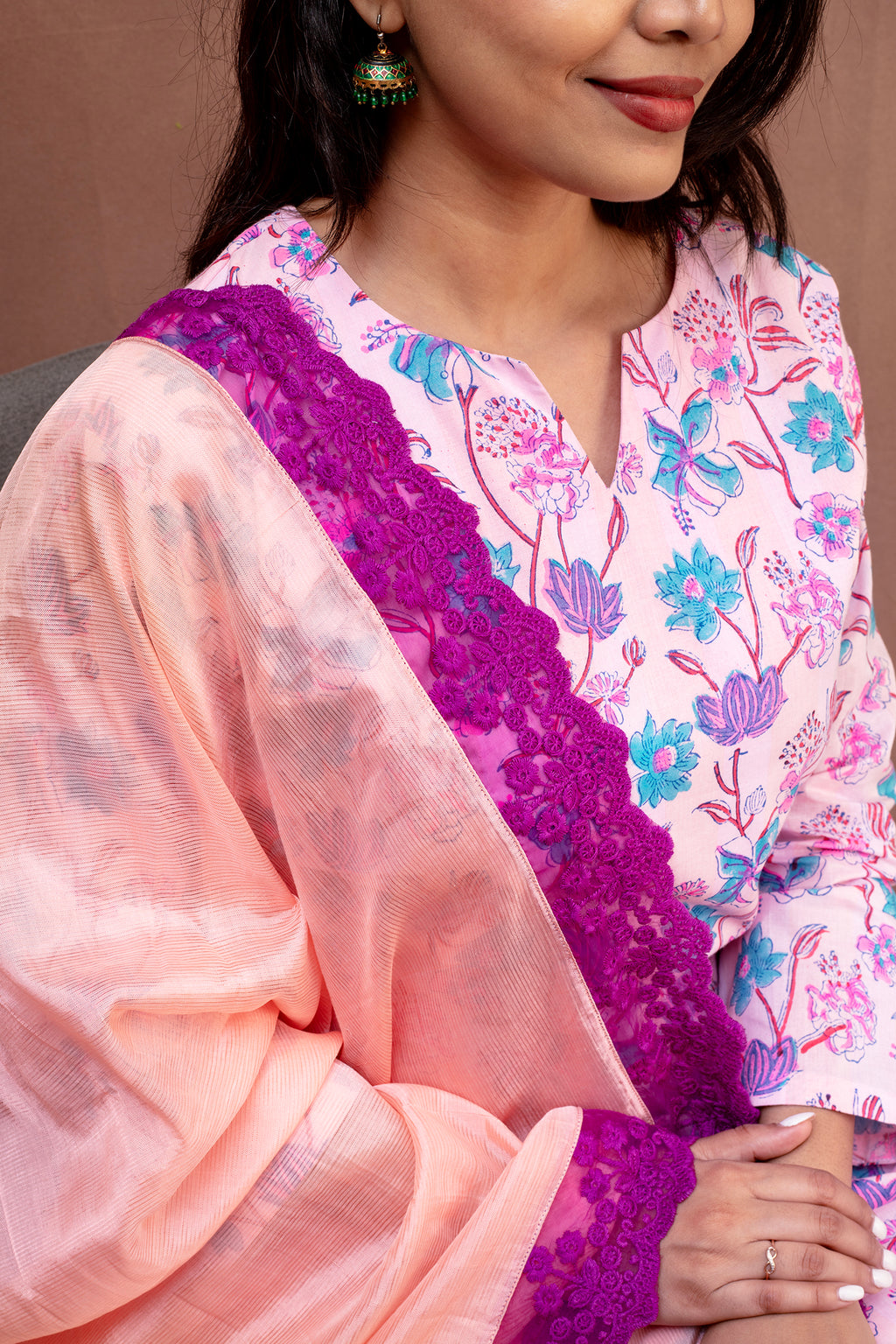 Blush Blossom Mulcotton Pant Set