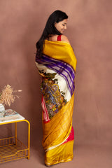 Mustard Melody Georgette Printed Saree