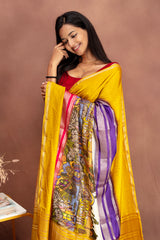 Mustard Melody Georgette Printed Saree