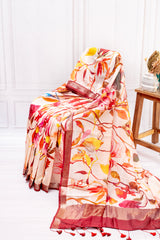 Autumn Bloom Chanderi Cotton Saree